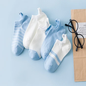 

5 pair/ Women Socks Summer Thin Socks Boat Socks Shallow Mouth Socks Cartoon Embroidery Socks Women