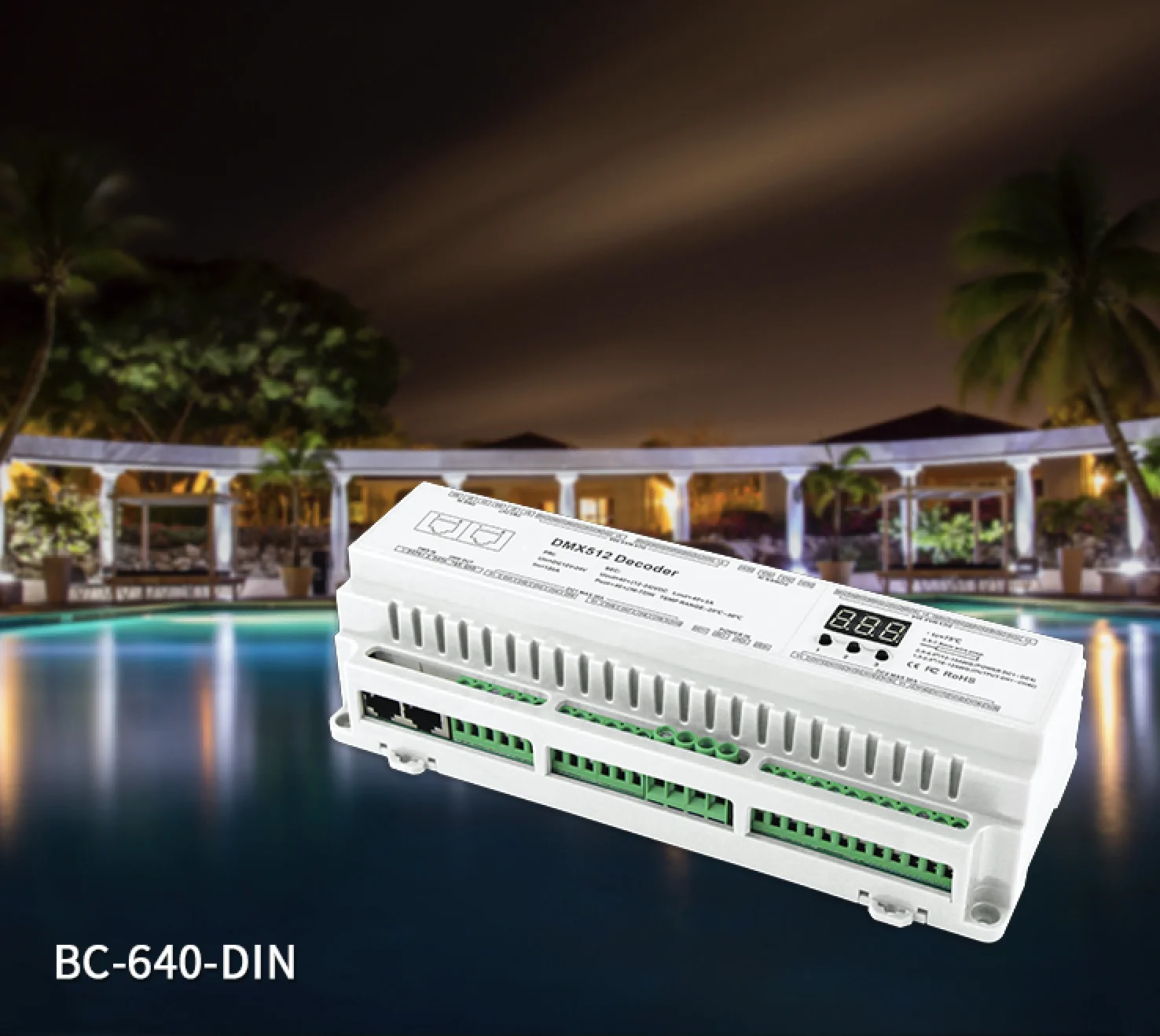 DMX512 din-рейку 24CH 32CH 40CH постоянное напряжение PWM Декодер 3 цифровой дисплей показывает крупномасштабные проекты контроллер