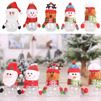 

5Pcs Christmas Candy Jar Storage Bottle Santa Bag Xmas Sweet Gift Box For Kids Bag K2G2