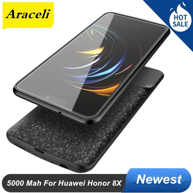 Чехол аккумулятор для Huawei Honor 8X 5000 мАч умное Резервное зарядное устройство чехол