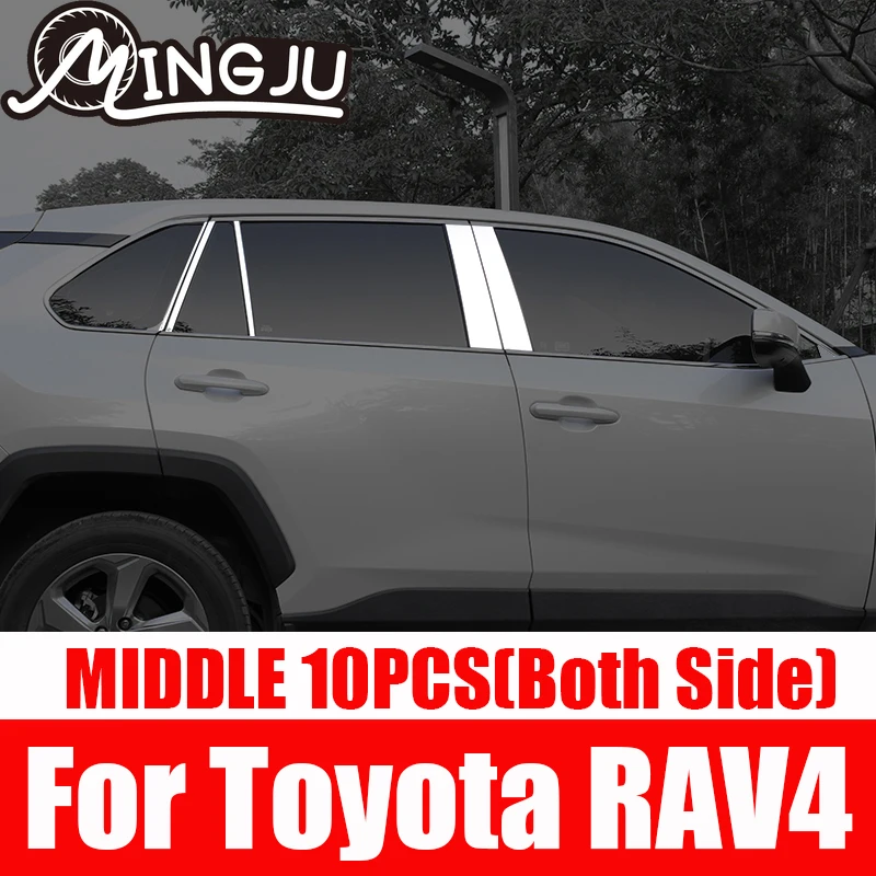 

For Toyota Rav 4 Rav4 5 Gen XA50 2019 2020 2021 Decorate Chrome Window Pillar Strip Cover Trim Stainless Steel Accessories