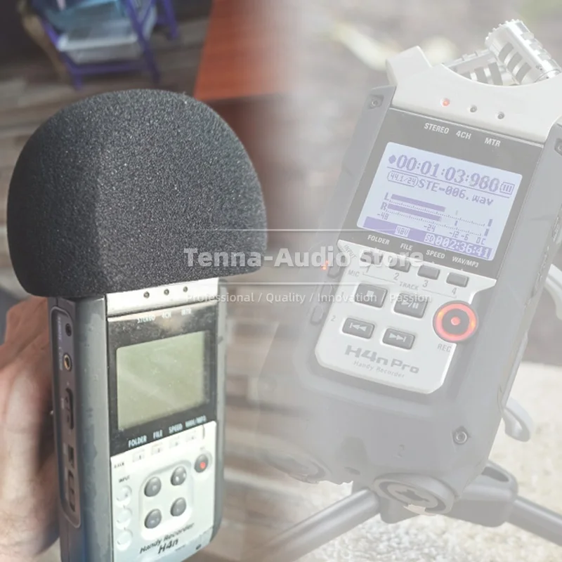 H4n Pro、アダプター、ウィンドスクリーン、USBミニBケーブルの4点セット