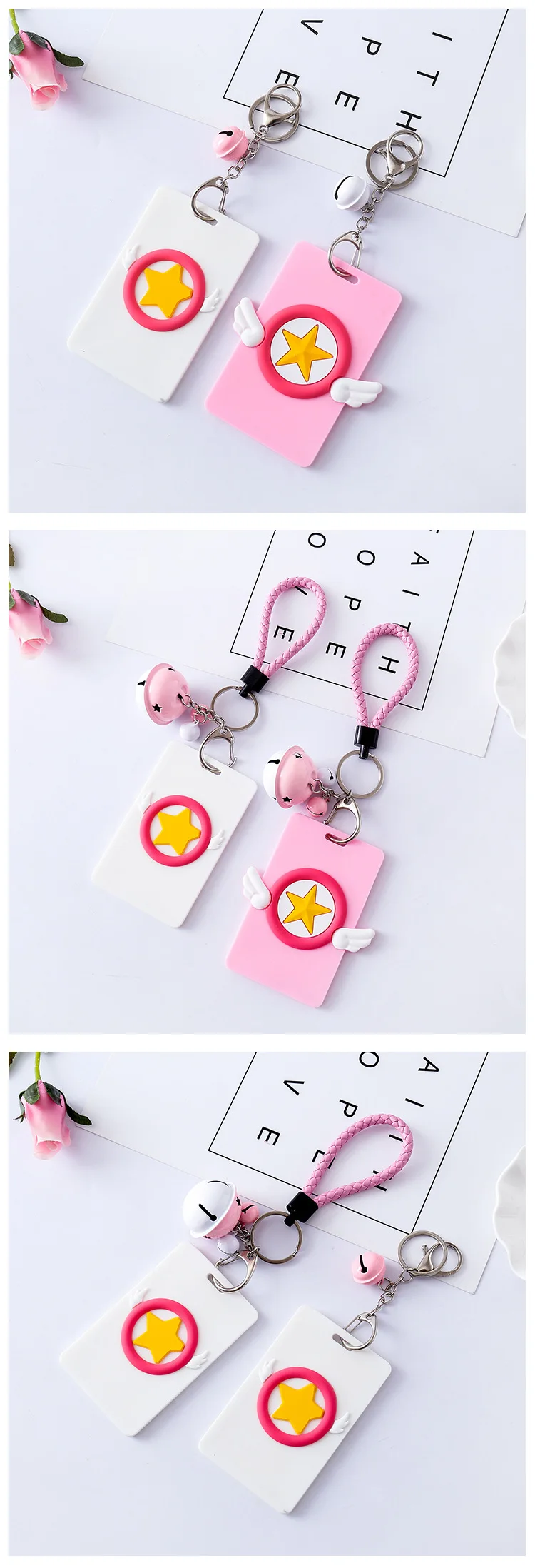 Мультфильм Cardcaptor Card Captor Sakura милый прекрасный банковский чехол для автобусной карты колокольчик набор держатель для карт аксессуары для косплея реквизит подарок для девочки