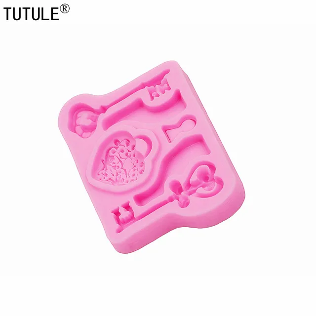 Csontváz Kulcs Rugalmas Penész Gyanta Polimer Agyag Ételek Biztonságos Fondant Csokoládé-Rezin, Agyag, Fondant, Gumi Paszta, Cukorkák, Csokoládé - Image 4
