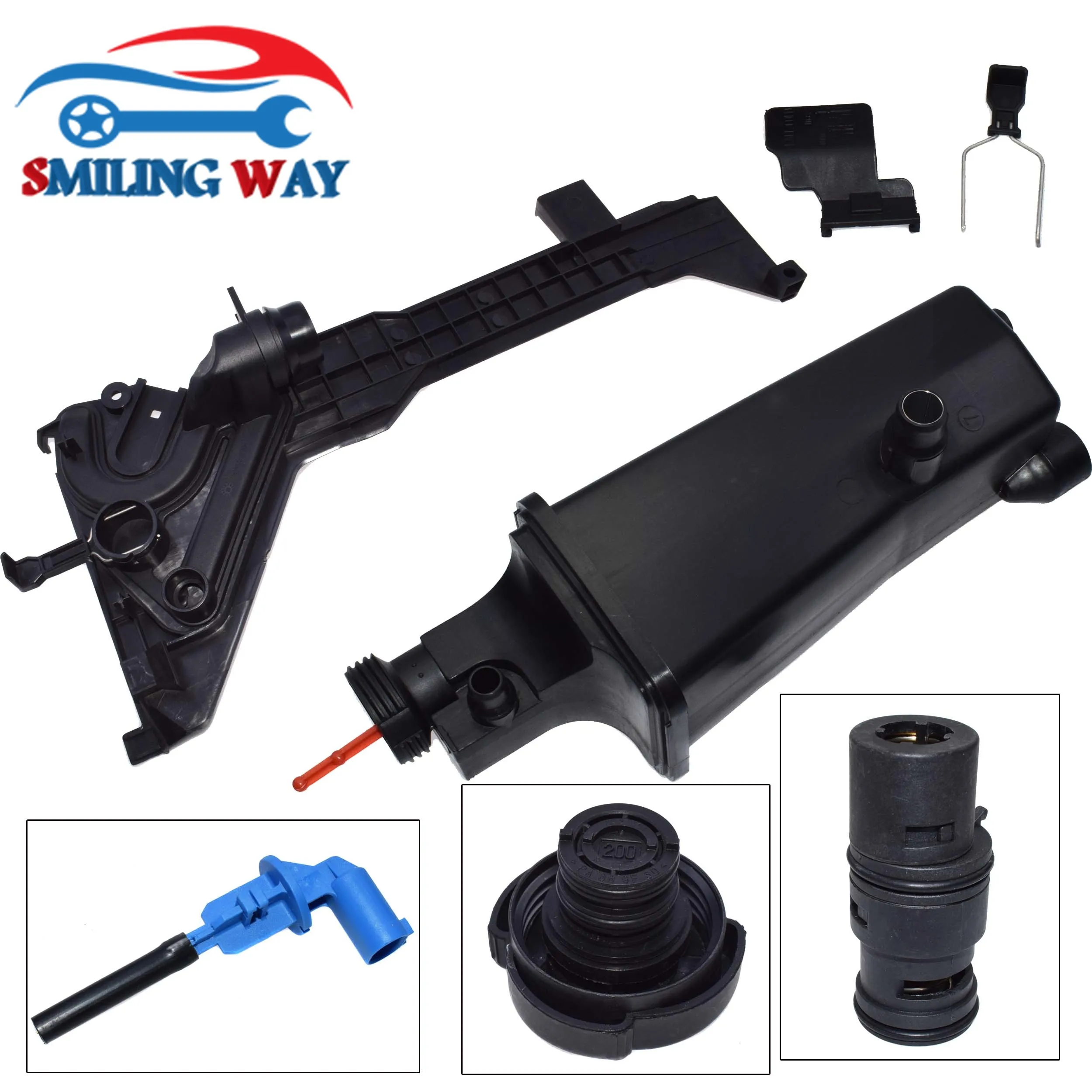 

Radiator Coolant Tank & Mounting Plate & Cap & Sensor & Thermostat For BMW E46 X3 E83 X5 E53 Z4 E85 OE# 17117573781 17111436251