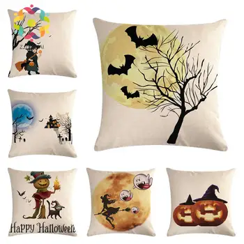 

Happy Halloween Pumpkin Pillow Set Linen Pillow Case Home Decor Product Nightmare Before Christmas throw pillow YM547