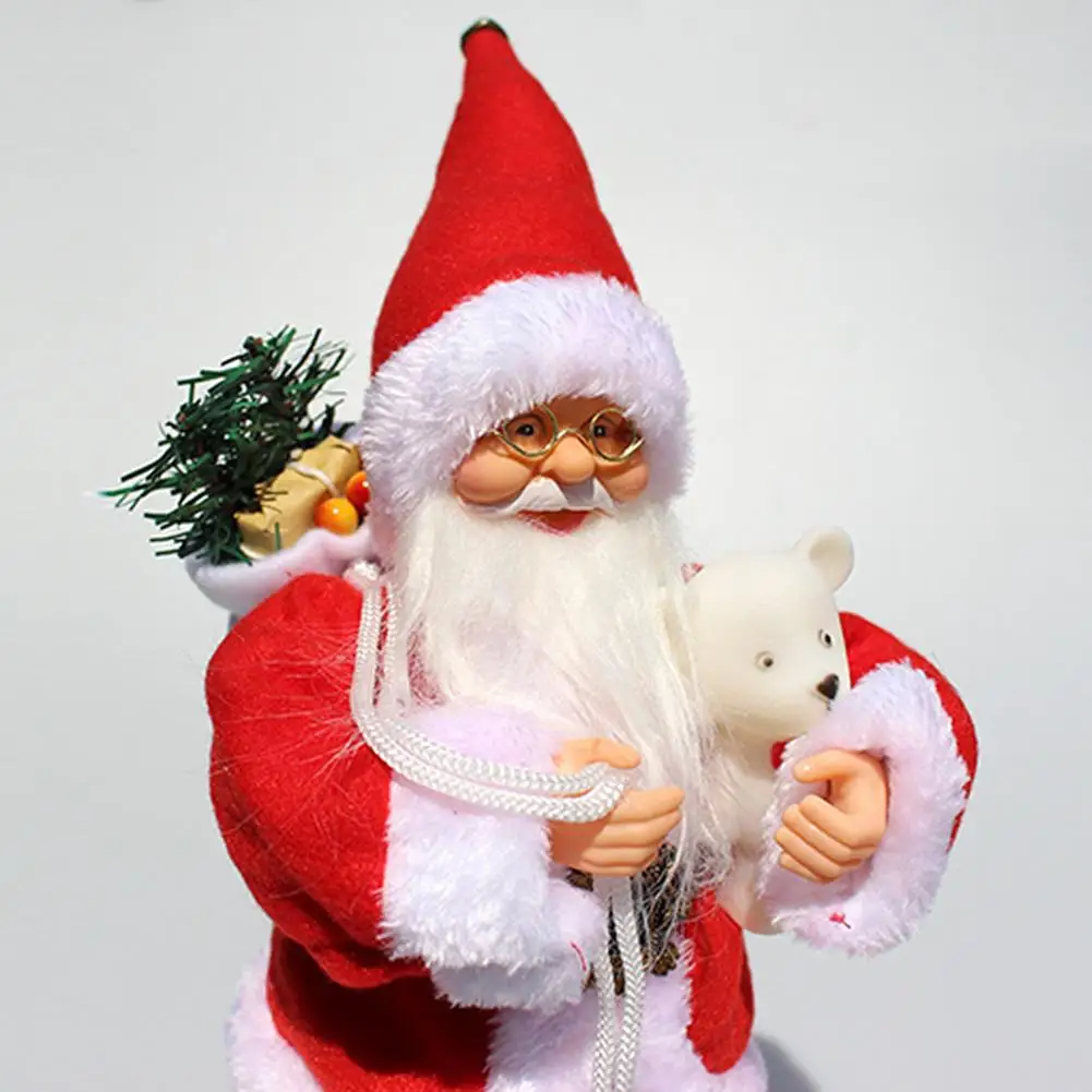 Santa Electric Music Toy Small Doll Ornaments Christmas Decorations Christmas Gifts Children Toys Tabletop Ornament Gift For Kid