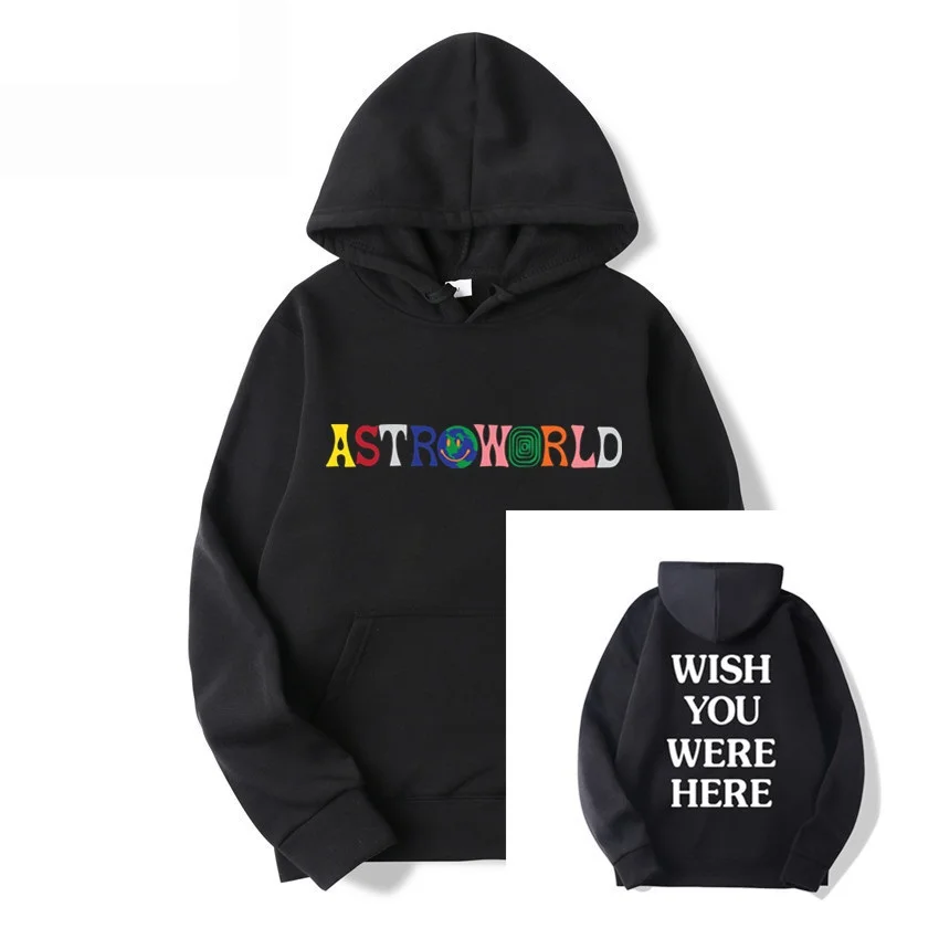 Толстовка с принтом Трэвиса Скотта Astroworld, толстовка с капюшоном с надписью «I Want To Astro World» и надписью «Wish You WAS Here», повседневная спортивная