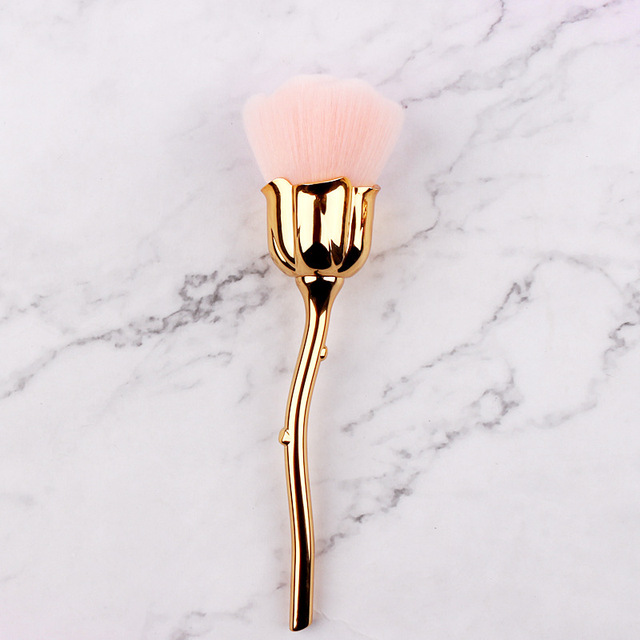 Brushes Cosmetics Tool Nail Art Brush Soft Clean Dust Rose Flower Shape Foundation Powder Glitter Beauty Manicure Care
