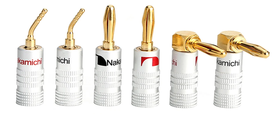 2pcs-4mm Banana Connector Gold-Plated For Video Speaker Adapter Audio Banana Plugs Wire Cable Connectors Binding Post1001