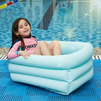 

Portable Children Bathing Tub Baby Inflatable Swimming Pool Kids Inflatable Pool Baby Folding PVC Bathtub 65 * 35 * 30cm