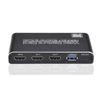 

4K HDMI to USB 3.0 Videos Capture Card Dongle 2 x 1 Switch with Remote Control