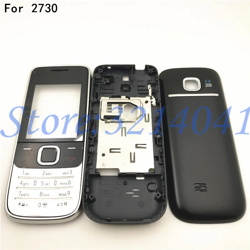 Полный Корпус для Nokia 2730C 2730 Передняя Лицевая панель рамка Крышка чехол+ задняя крышка/крышка батарейного отсека+ клавиатура+ логотип