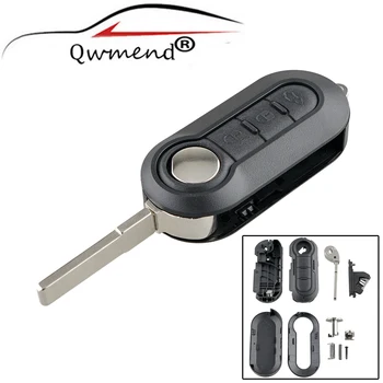 

3 Buttons Flip Remote Key COMBO Case Shell Cover for FIAT 500 Panda Punto Bravo Car Alarm Keyless Entry Fob