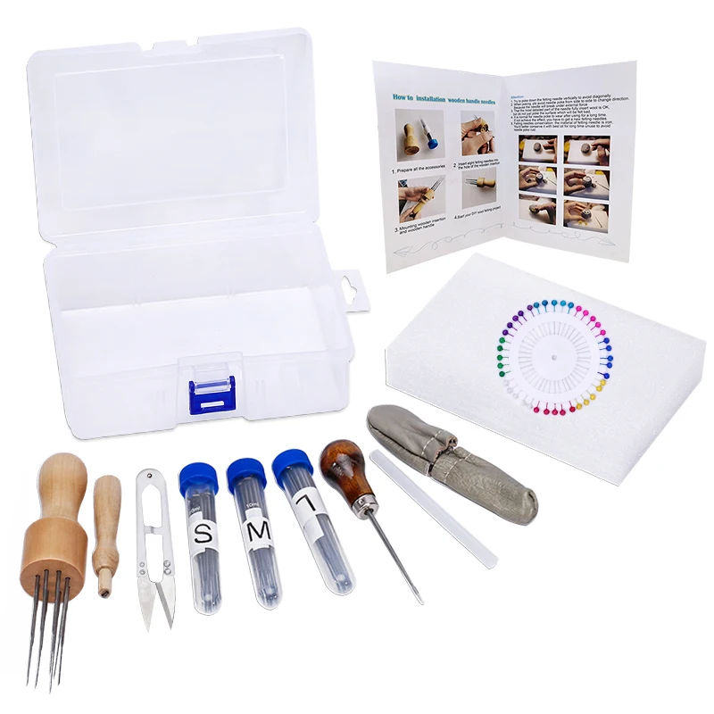 LMDZ Kit de agujas para fieltro de lana, con 60 unidades de agujas de fieltro de lana y Estera LMDZ Kit de agujas para fieltro de lana, con 60 unidades de agujas de fieltro de lana y Estera