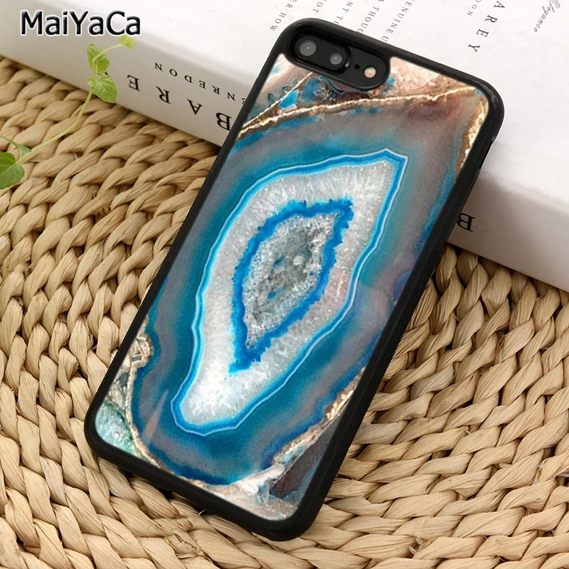 MaiYaCa бирюзовый драгоценный синий Агат чехол для телефона iPhone 5 6 S 7 8 plus 11 12 Pro X XR XS Max
