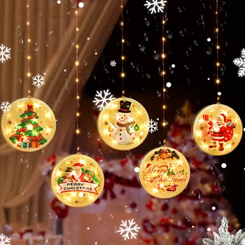 

Christmas Hanging Lights USB LED String Lights Christmas Home Room Garden Yard Decoration Merry Christmas Santa Claus Snowman