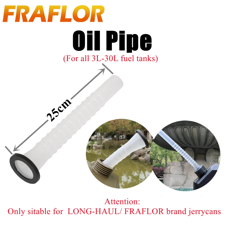 Petrol Can Oil Pipe Fuel Tube Hose Cap Lid for Long-Haul 3L 4L 5L 6L 10L 15L 20L 25L 30L Fuel Tank (Including Oil Pipe + Gasket + Lid) Motorcycle Fuel Container