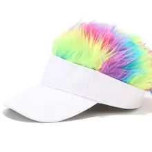 Черно-белая Радужная цветная бейсболка с париком, унисекс, модная шапочка для гольфа для взрослых, детей, женщин, мужчин, родителей и детей, козырек
