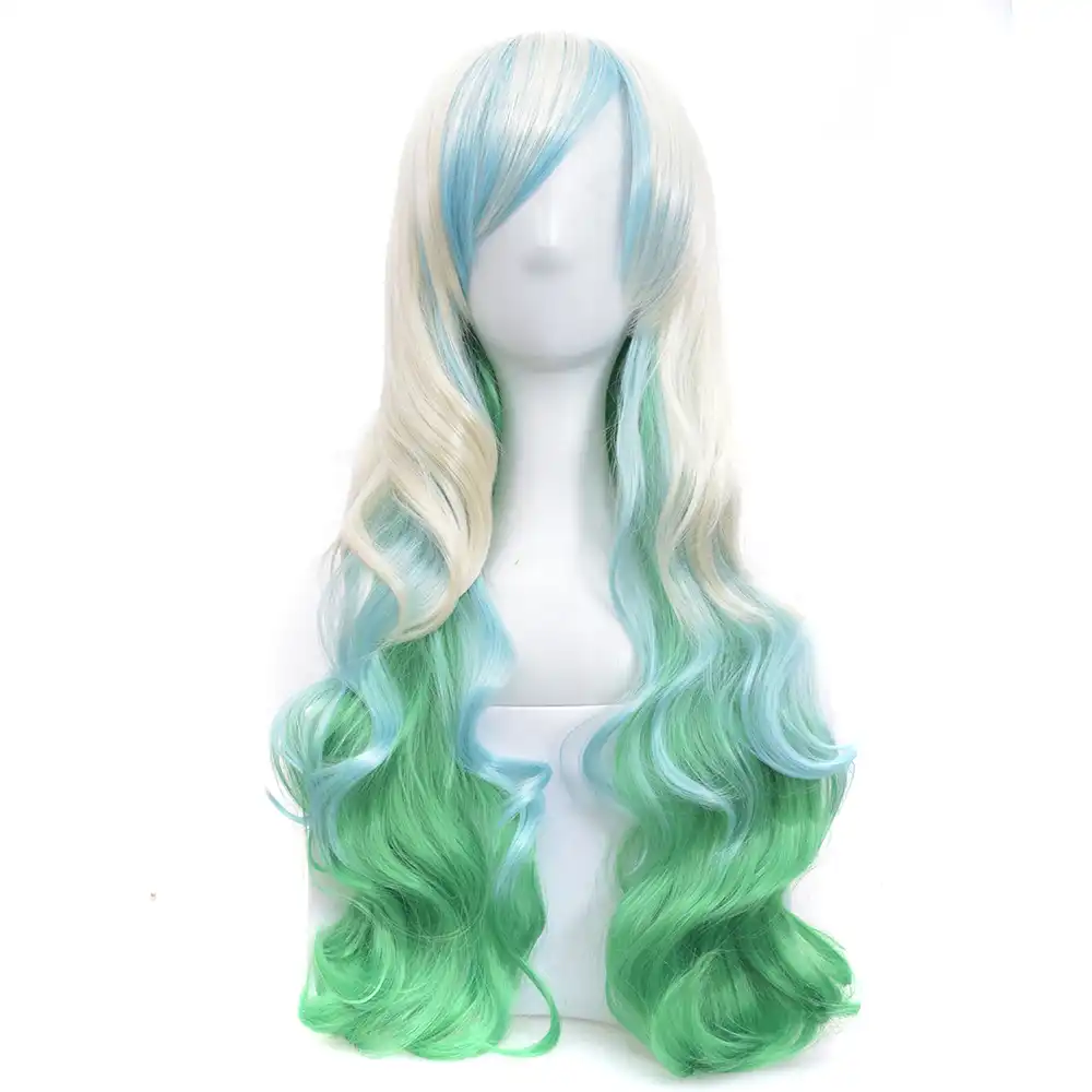 Green and white wig Clearance