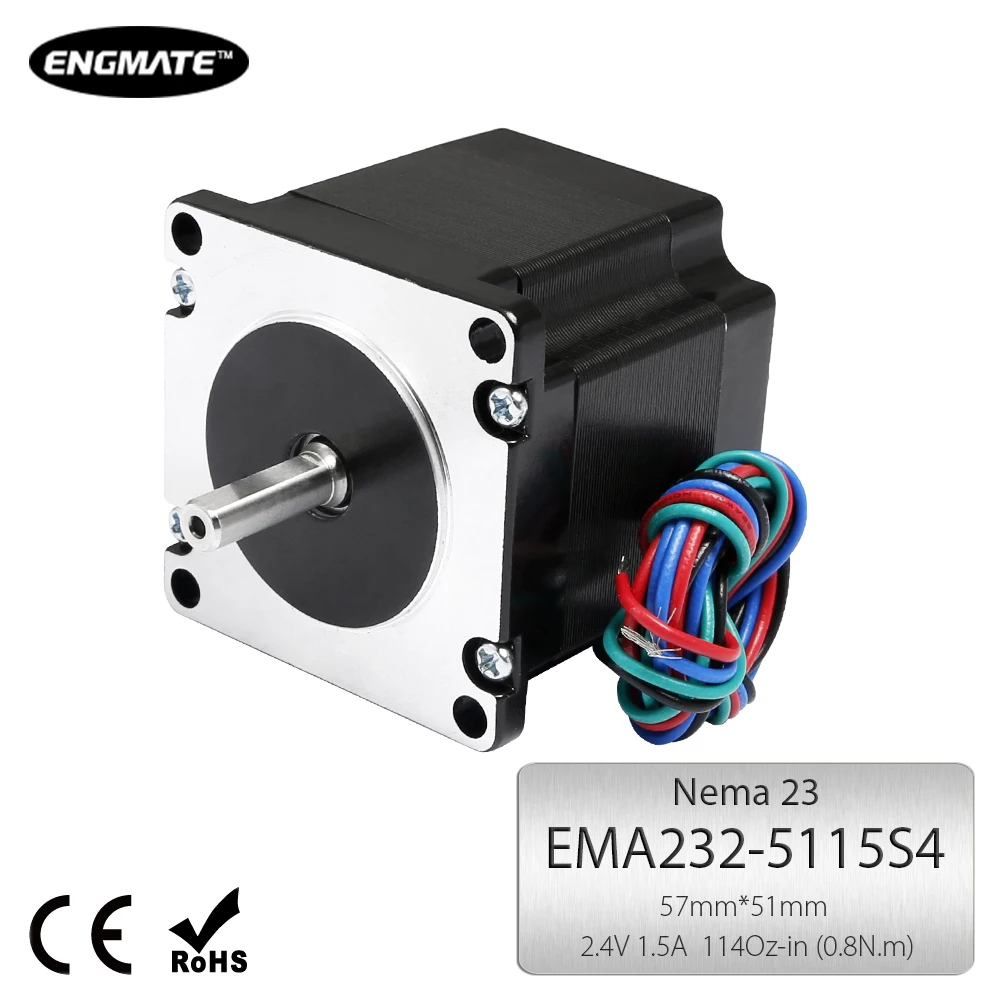 ENGMATE EMA232-5115S4 Nema 23 ЧПУ Шаговый Мотор 4 Провода Одновальный