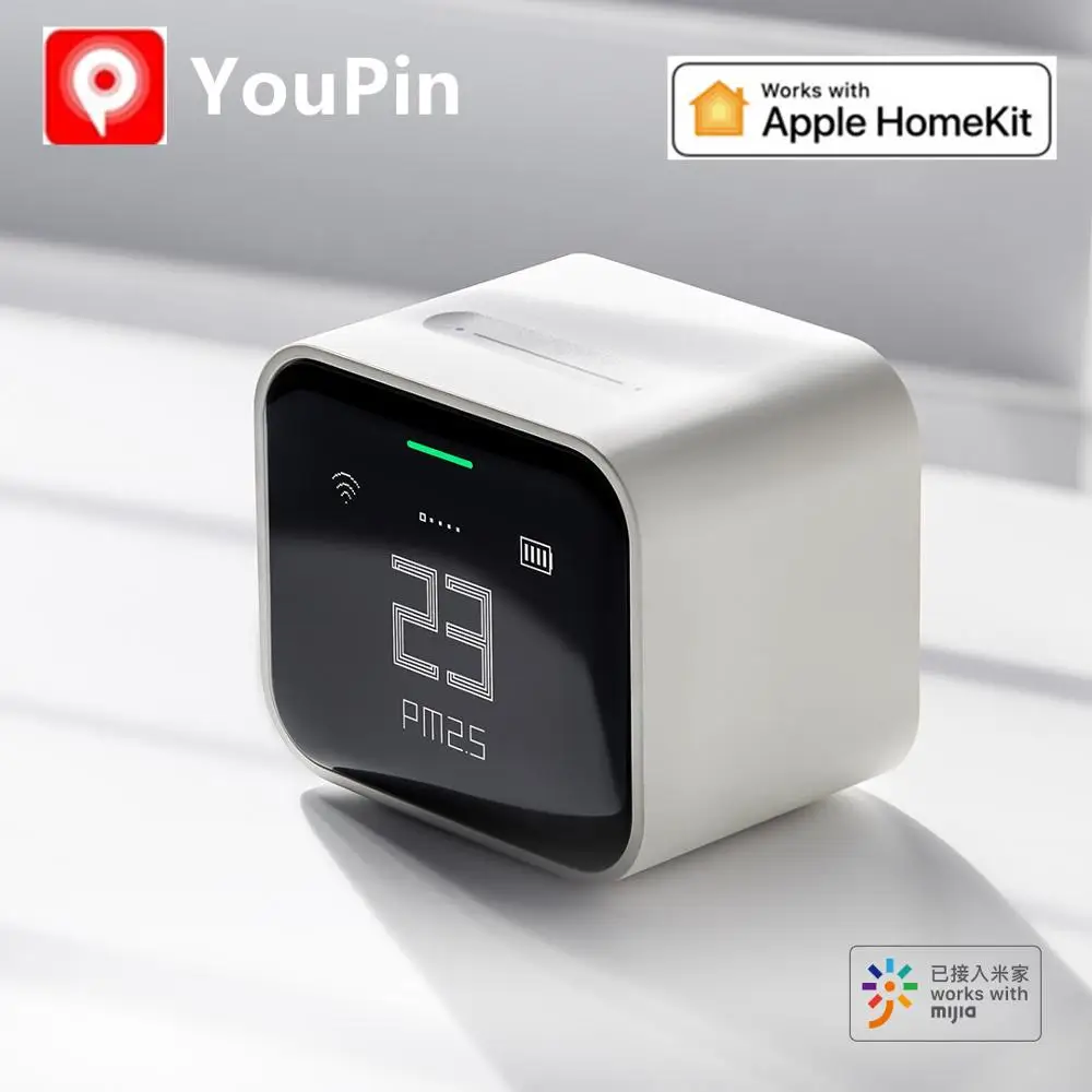 Qingping Air Detector lite Retina Touch IPS Screen Touch Operation pm2.5 Mi home APP Control Air Monitor work with apple Homekit