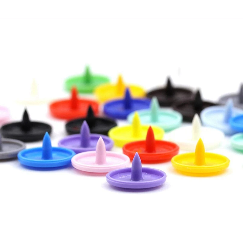 360Pcs 24 Colours T5 12Mm Round Plastic Snaps Button Fasteners Quilt Cover Sheet Button Garment for Baby Clothes Clips