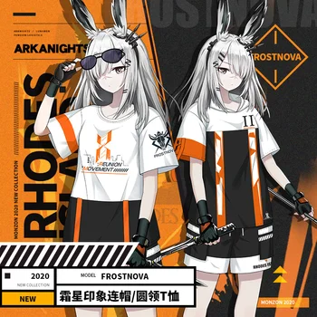 

Game Arknights Frostnova Summer New Casual Hooded T-shirt Cosplay Costume Men Women Fashion Shorts Loose Unisex Tee Tops & Pants