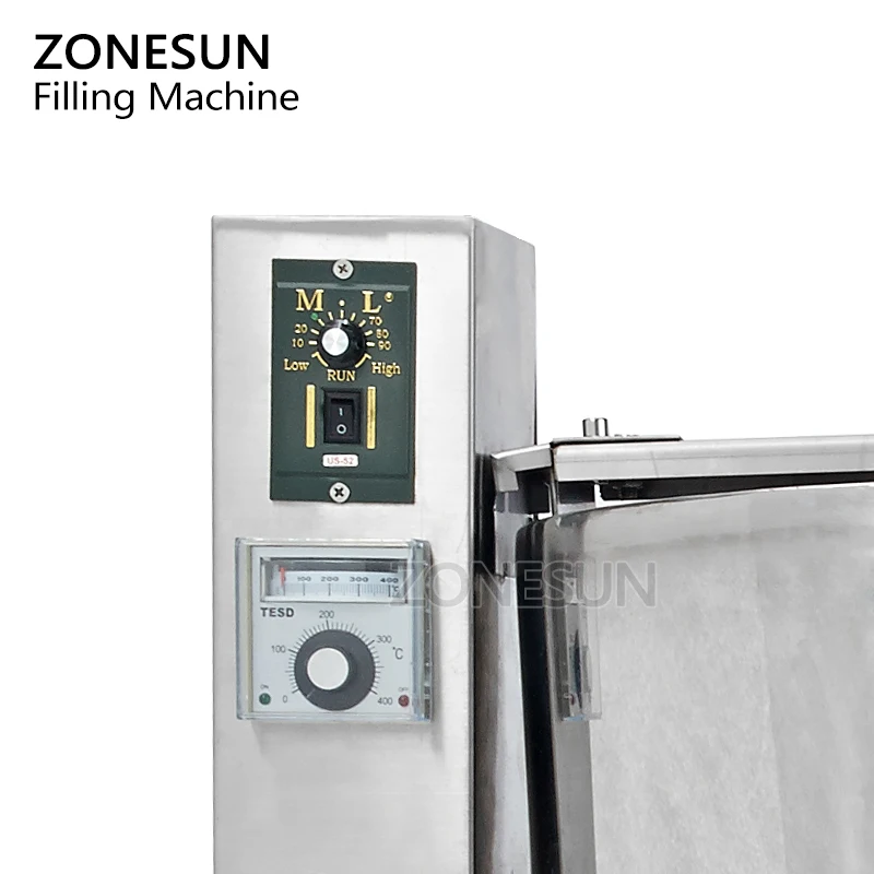 ZONESUN смешивание с нагревателем Наполнитель очень вязкий материал пасты для сахара, шоколада Соуса Упаковочное оборудование бутылка машина для наполнения
