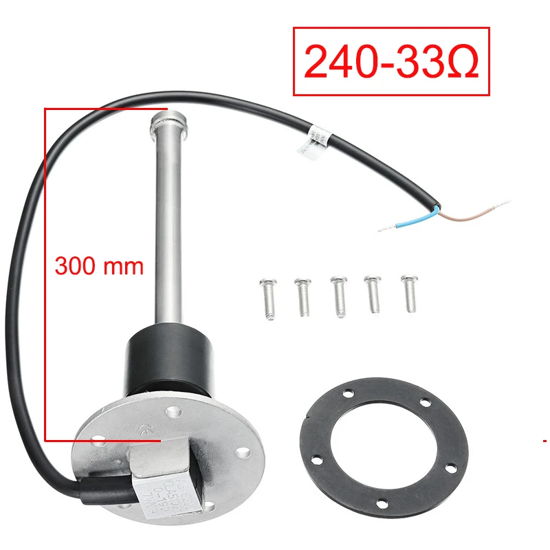 300mm 240-33ohm Датчик уровня воды из нержавеющей стали, датчик уровня жидкого топлива, переключатель, лодка, отправитель, блок, морской, 0~ 190 Ом, 5 отверстий, 300 мм, 350 мм, 400 мм, 450 мм - Color: 300mm 240-33ohm