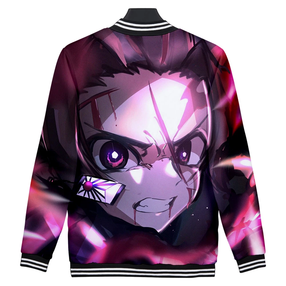 Demon Slayer: Kimetsu no Yaiba мужские куртки Харадзюку аниме бомбер куртки мужские и женские пальто мультфильм уличная бейсбольная Толстовка