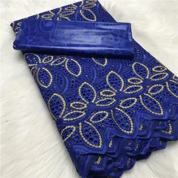 

2.5 y Swiss lace fabric +2.5 y Bazin Brode riche embroidery African 100% cotton fabrics Swiss voile lace popular Dubai style 2L9