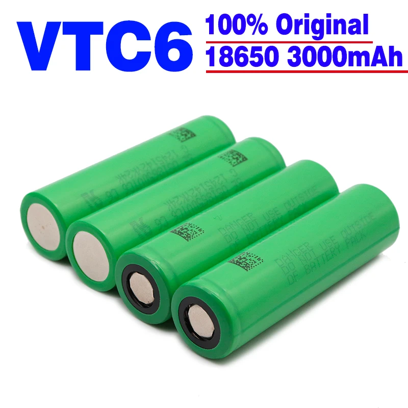 

100% New Original 18650 Battery 3.7V 3000mAh Li-ion battery for sony US18650 VTC6 Electronic cigarette toys tools flashligh