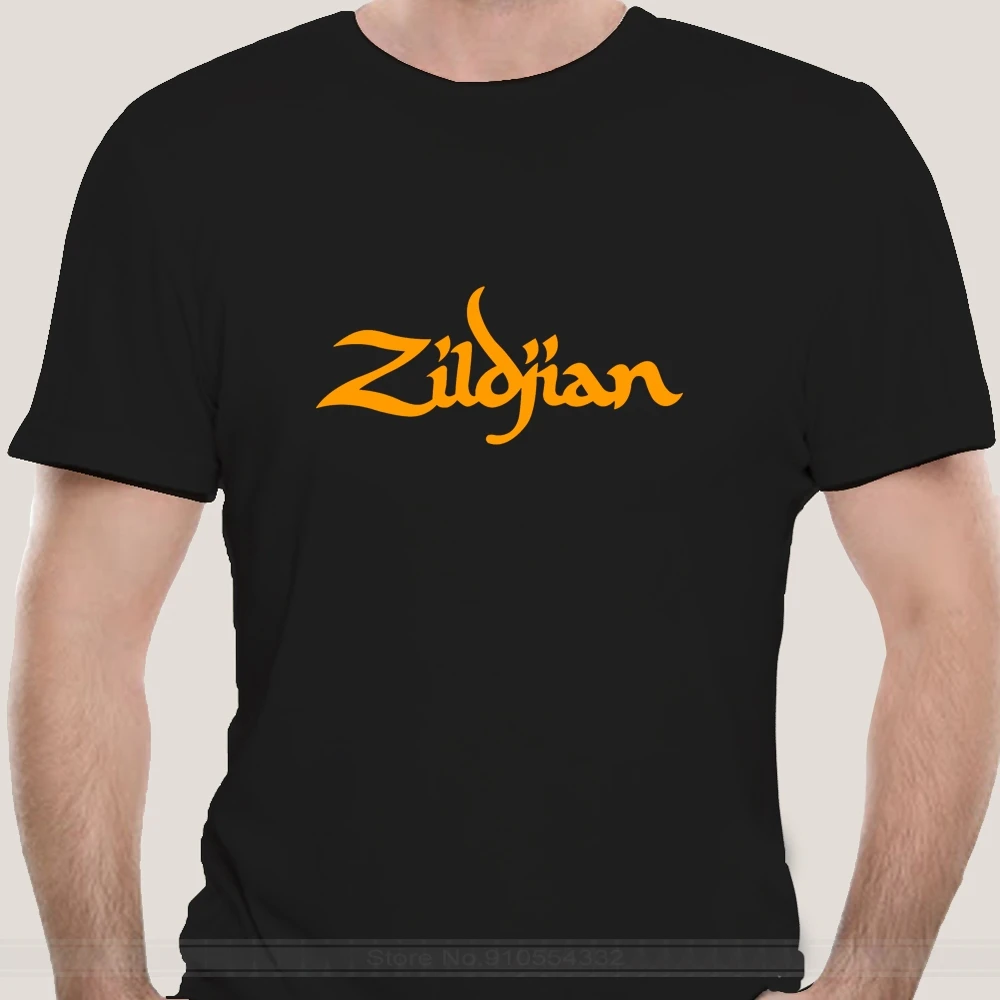 Мужская хлопковая черная футболка ZILDJIAN с изображением тарелок барабанов