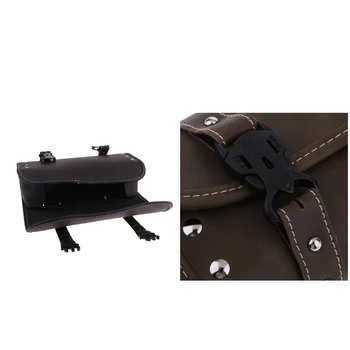 

MagiDeal 2 x Moto Front Fork Tool Bag PU Leather for Harley Brown