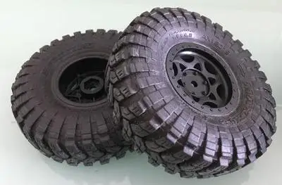 Осевой 1,9 гусеничная шина комплект для 1/10 RC Рок Гусеничный SCX10 Jeep 90046 90047 90028 2 шт - Цвет: Черный