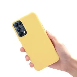 Liquid Silicone Soft Phone Cover - Shockproof Bumper Case for Reno5 K 5G (Yellow)