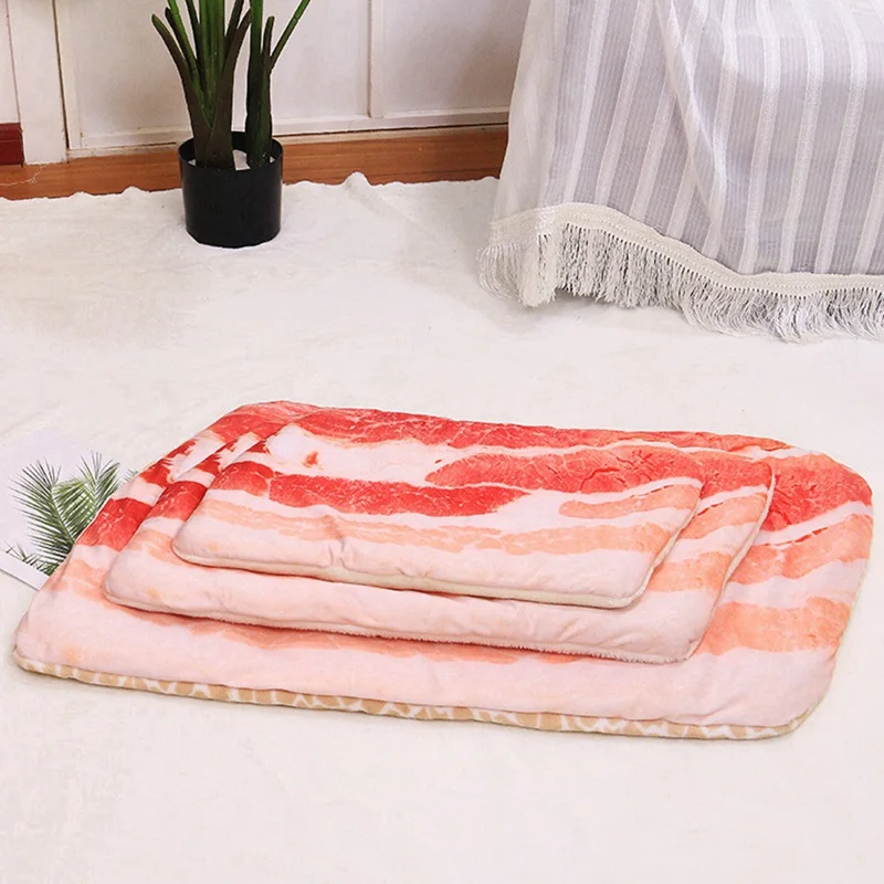 Pet Dogs Bed Cat Mat Pet Blanket Kennel Teddy Four Seasons Durable Soft Toast Bread And Poached Eggs Pizza Mats