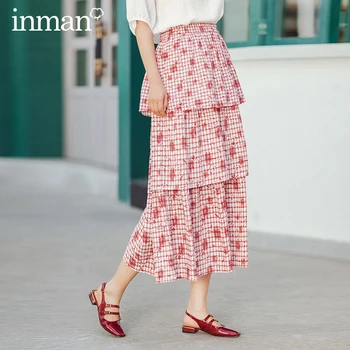 

INAMN 2020 Summer New Arrival Pure and Fresh Shivering Print Sweet All-match Casual A-line Skirt