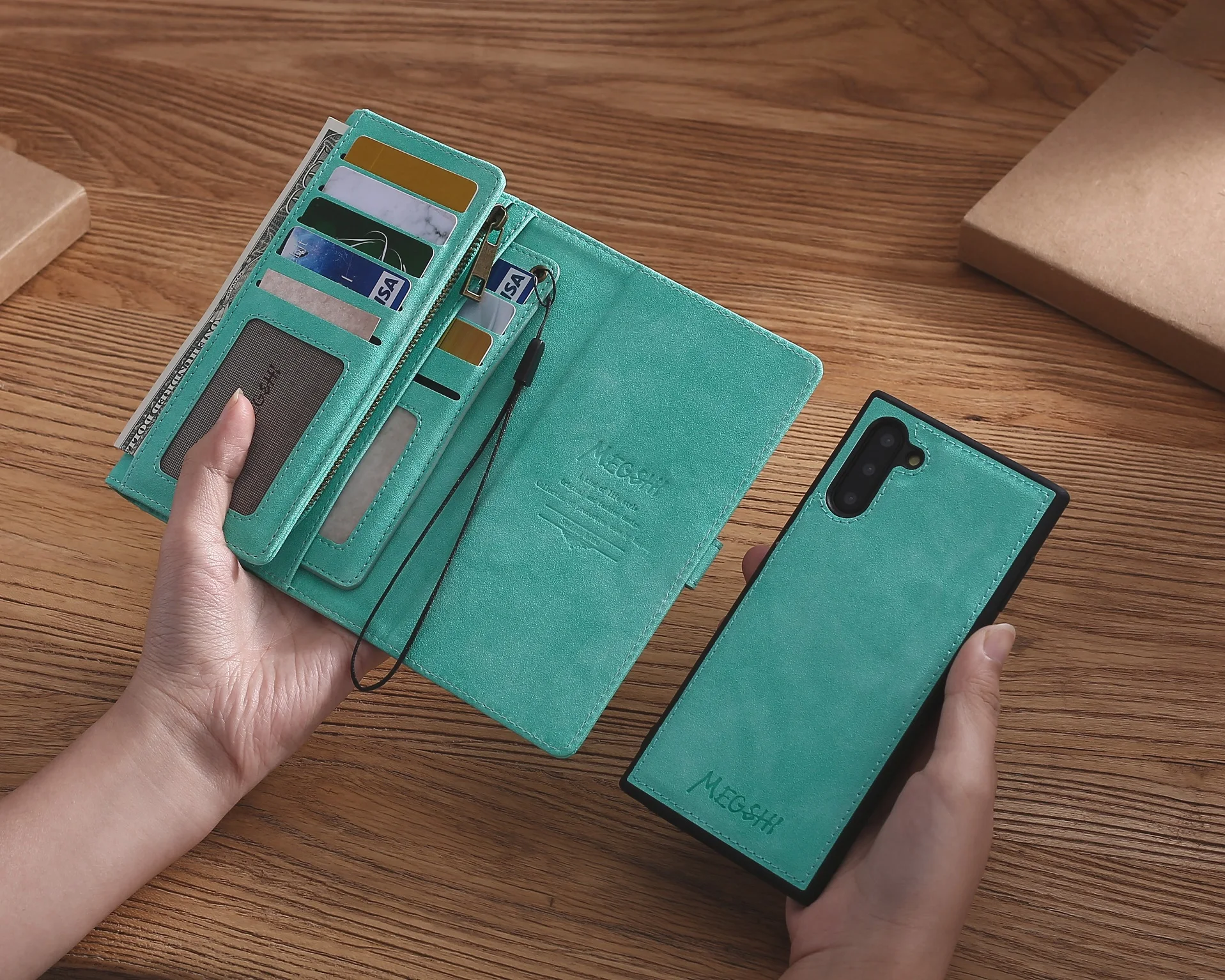 MEGSHI кожаный чехол-книжка с магнитом на заднюю панель подходит для Samsung note10 Чехол Многофункциональный Galaxy S8 9 10 A50 A70 чехол-Кобура