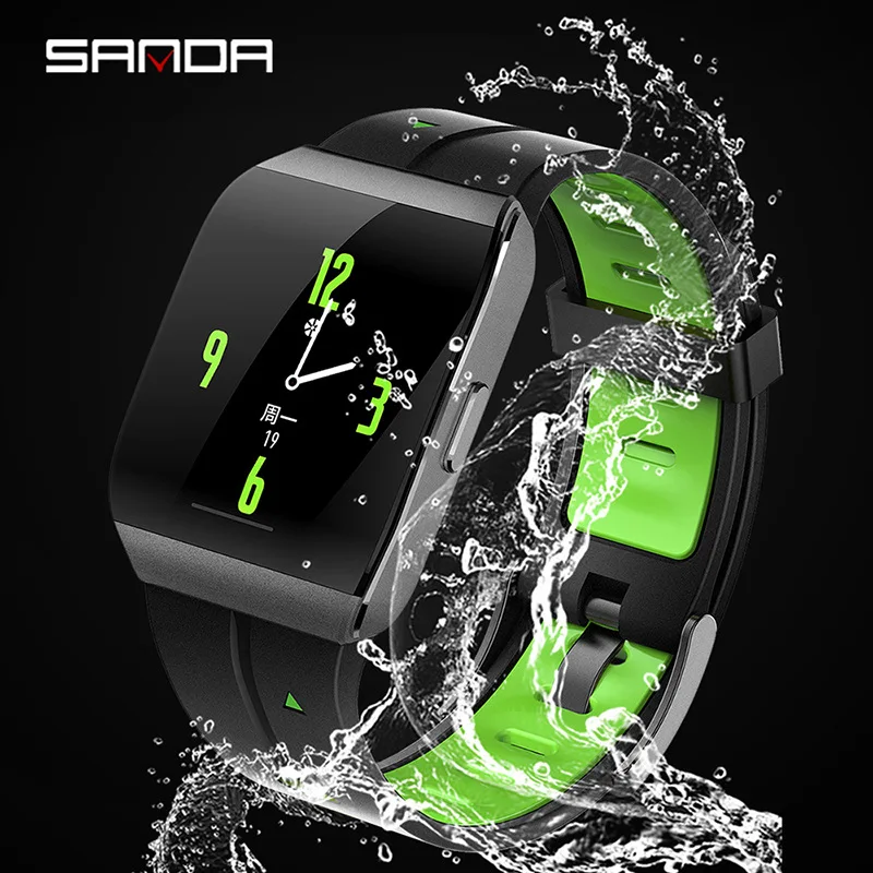 

SANDA New Style X1 Big Screen Heart Rate Sleep Monitoring Square Smart Bracelet Information Remind Waterproof Sports Watch