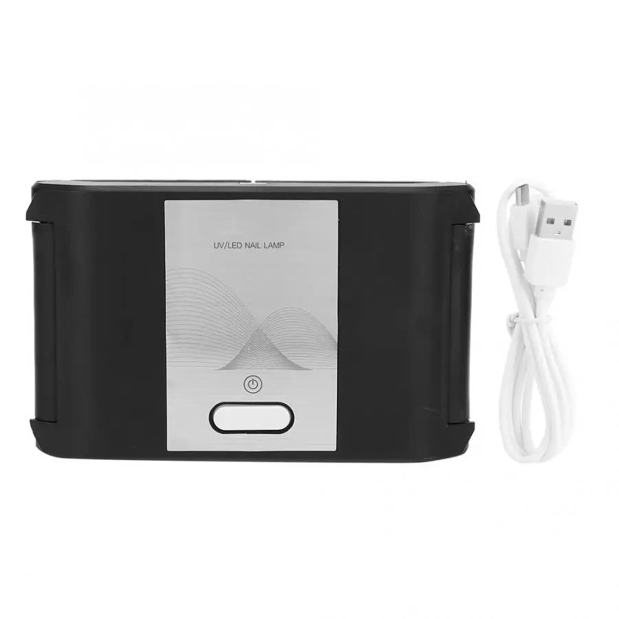 Лампа для ногтей 24 Вт Складная портативная лампа для ногтей USB светодиодный Гель-лак для ногтей сушилка машинка для дизайна ногтей ногтевые лампы - Цвет: Black