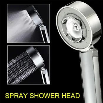 

3 In1 Double-sided Shower Head Water Saving Round ABS Chrome Booster Bath Shower High Pressure Handheld Hand Shower