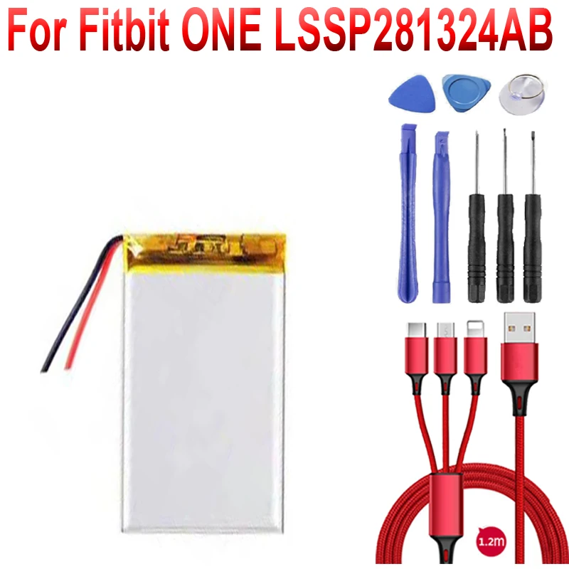 100% новый LSSP281324AB Батарея для Fitbit один Smartband смарт-браслет 3 7 V 60 мА/ч + USB кабель набор