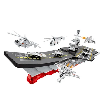 

1119Pcs Military Aircraft Carrier Building Block Military Model Construction Toy For Children Educational Toys Gift - Carton Box
