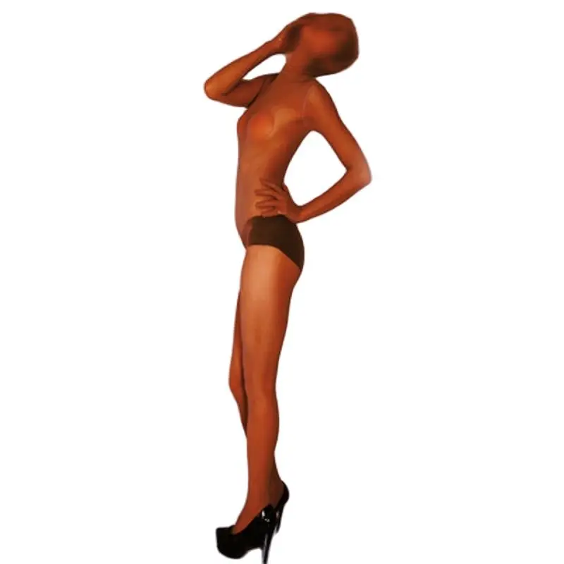 Woman Full Body One-Piece Erotic Nightgown Zipper Open Crotch Mesh Transparent Bodystocking Porno Lingerie Zentai Tulle Bodysuit