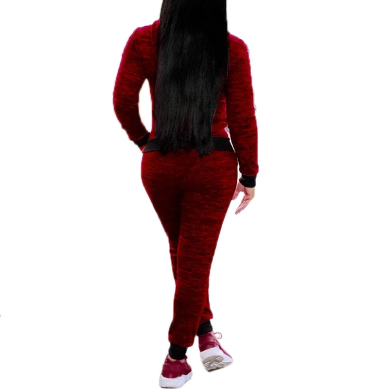 2 Piece Set Woman Hoodies Zipper Sweatshirt Tops And Jogger Pants Women's Sport Suit Set Female Sports Lounge Wear Tracksuit