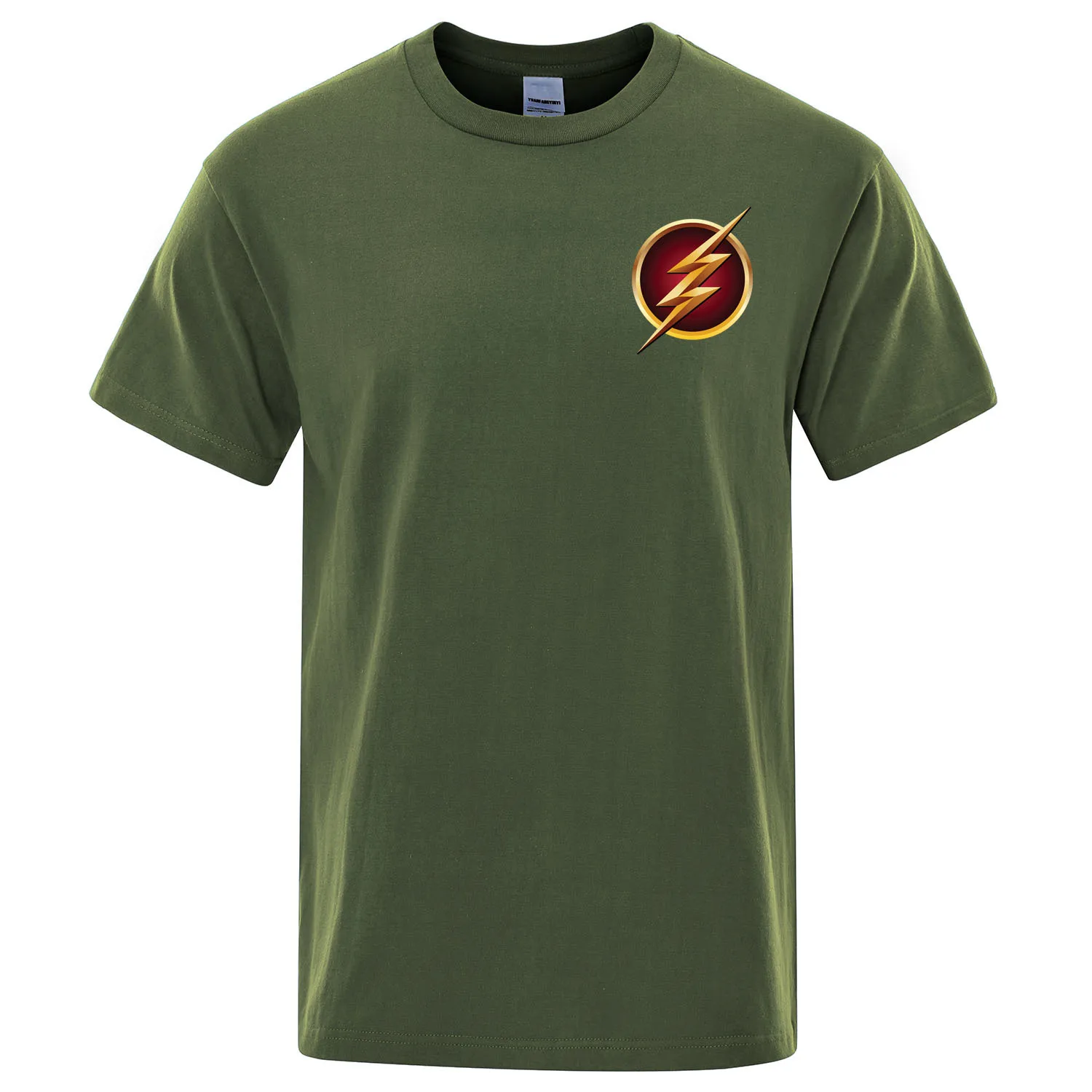 Футболка Midnite Star Superhero the Flash, Теория большого взрыва, Шелдон Купер, хлопковые мужские футболки с круглым вырезом, летняя одежда - Цвет: armygreen6
