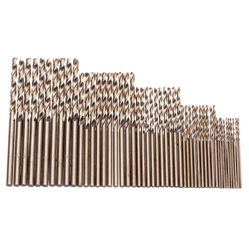

50Pcs Drillforce Tools M35 Cobalt Drill Bit Set,Hss-Co Drill Set 1-3Mm,For Drilling On Hardened Steel, Cast Iron&Stainless Steel