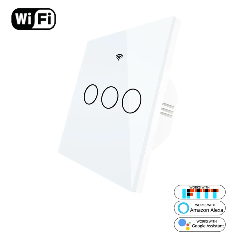

ZUCZUG WIFI RF Wall Switch EU Standard Smart Touch LED Light Switch Works With Alexa Google Home Voice Control Light Switch